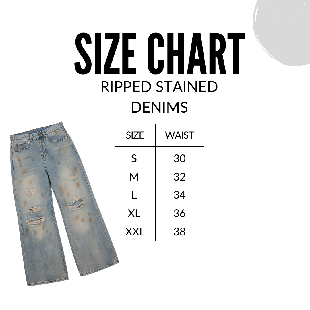RIPPED STAINED DENIMS